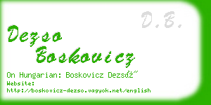 dezso boskovicz business card